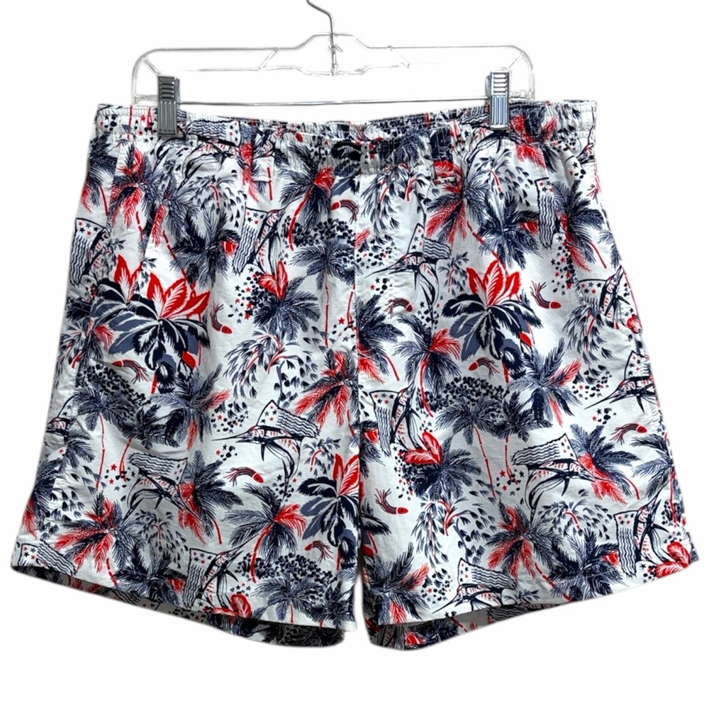 Columbia PFG Tropical USA Flag Print Swim Trunks Shorts Men’s L 6” Inseam